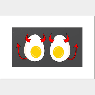 Funny Cartoon Deviled Eggs Posters and Art